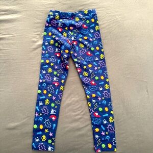 Child Marvel print Leggings size 6/7 NEW